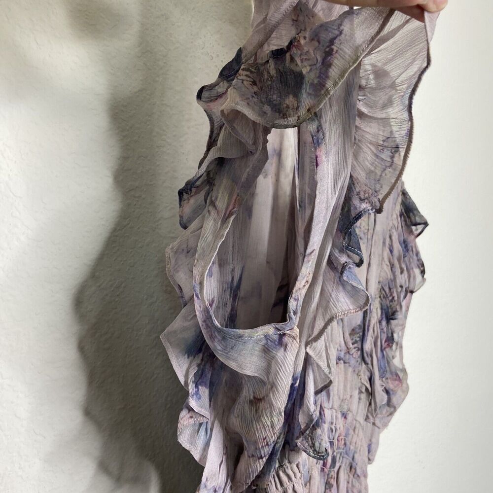 IRO Brantes Floral Ruffle Trim Floral Georgette Lace Up Romper Sz 34 (XS) NWT - Picture 5 of 14